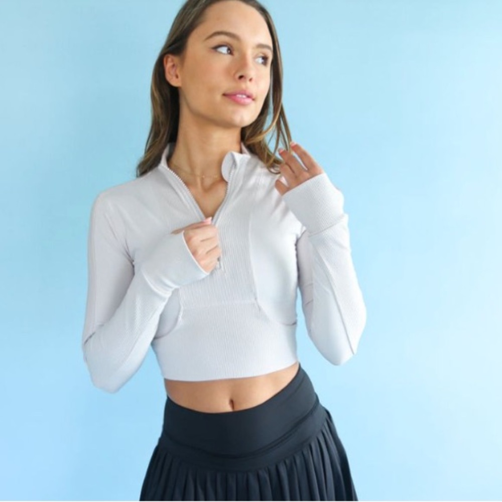Stone Ribbed Quarter-Zip